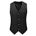 Miniatyrbilde 1 av 5: Klassisk forretningsvest for menn, Regular Fit smokingvest TA LGL Black S