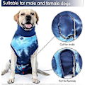 Miniatyrbillede 4 af 5: Hunde Genoptræningsdragt, Tie-Dye Genoptræningsskjorte til Kæledyr, Operationsdragt til Hunde, Alternativ til E-krave & Kegle, Beskytter Mavesår - God LGL Blue M