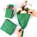 Miniatyrbilde 4 av 5: Glitter silkepapir for innpakning, 50x66 cm, grønt og rødt silkepapir for julegaveinnpakning, bukettinnpakning, hobby papir, 20 ark (LGL)