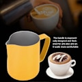 Miniatyrbilde 3 av 5: 350ml Melkeskumkanne i rustfritt stål, Lattebeholder, Kaffekopp, Kaffeutstyr, Gul LGL