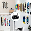 Miniatyrbillede 2 af 5: 3 pakker vægmonteret skateboardholder skateboardophæng kompatibel skateboard dæk display og opbevaring LGL