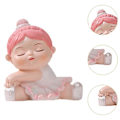 Miniatyrbillede 3 af 4: Angel Baby Figur Harpiks Ballet Pige Ansigtsstilling til Bogreol Bord Soveværelse Støtte Ansiget (LGL)