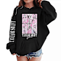 Miniatyrbillede 1 af 3: Taylor Swift Print Børn Piger Hættetrøje Casual Langærmet Hættetrøjer Løse Pullover Toppe LGL Black 8-9 Years