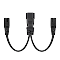 Miniatyrbild 2 av 5: Y-splitter Adapterkabel IEC320 C14 Kontakt 3-Pin Hane till C7+C7 Hona Strömkabel (LGL)