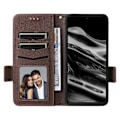 Miniatyrbillede 2 af 5: For XREAL Beam Pro Etui Litchi Tekstur PU Læder Wallet Flip Telefon Cover LGL Brown