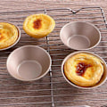 Miniatyrbillede 2 af 5: 8 stk. Non-stick tærteform Kulstofstål Mini Tærteforme Cupcake Genanvendelig Æggetærte Tærtelet Bageform LGL Gold