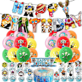 Pikkukuva 1 / 2: One Piece -syntymäpäiväkoristeet - kallolippu, kakkulippu, lippurivi, ilmapallokombo, syntymäpäiväkoristeet style A
