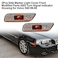 Miniatyrbillede 2 af 5: WJTG 2 stk. Sidemarkeringslysdæksel Foran Modificerede Dele Abs Blinklysindikatorhus 9188263 9188264 Kompatibel Volvo S80 99-06J LGL