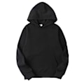Miniatyrbilde 4 av 4: Unisex Dame Herre Bomull Ensfarget Genser Hettegenser med Snøring LGL Black L