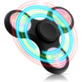 Miniatyrbilde 1 av 5: Metall LED Light Up Fidget Spinner - Festfavoritt med rikelig lysshow - Angstdempende sensoriske leker for barn og voksne [GL] black White