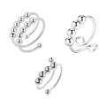 Miniatyrbillede 1 af 5: INF Justerbar Anti-Stress Ring i Kobber, 3-pak (LGL) Silver Sølv