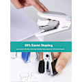 Miniatyrbillede 3 af 4: Arbejdsbesparende bordhæftemaskine, et-finger berøringshæftning, let påfyldning ergonomisk kraftig hæftemaskine (hvid) (LGL)