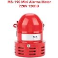 Miniatyrbillede 3 af 5: 220V 120dB Kablet Mini Sirene, Rød Metal Motor Alarm Industriel Lyd Elektronisk Tyveribeskyttelse til Hjemmesikkerhed, MS-190 (LGL)