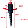 Miniatyrbillede 1 af 5: sort Fod, Parasolholder, Skrueholder, Jordspyd, Diametre 19-32 mm, Camping, Strand, rød (LGL)