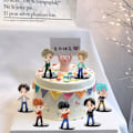 Miniatyrbillede 4 af 4: 7 stk. Bts kagepynt figurer, Pvc modellegetøj søde Bangtan Boys grupper A.r.m.y actionfigurer dukker gave til piger - -