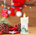 Miniatyrbilde 4 av 5: Flammeløse Julelys | Batteridrevne Blinkende Julelys, Juletré Dekal Lys for Høytider, Hjem, Festdekorasjon (LGL)