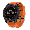 Miniatyrbilde 2 av 5: For Garmin Tactix 7 Pro/Fenix 7X/Fenix 6X Pro Silikonrem 26mm Armbånd med Svart Spenne (Oransje) (LGL)