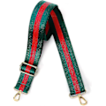 Miniatyrbillede 1 af 5: Udskiftningsrem til taske, crossbody, 1,5\" gyldent spænde, grøn og rød taskerem til kvinder, justerbare taskeremme, LGL