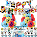 Pikkukuva 2 / 2: One Piece -syntymäpäiväkoristeet - kallolippu, kakkulippu, lippurivi, ilmapallokombo, syntymäpäiväkoristeet style A