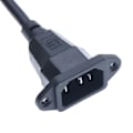 Pikkukuva 3 / 5: Iec320 C14 - C13 jatkojohto, C14 ruuvinrei'illä ja C13 lyhyt pituus LGL