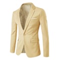 Miniatyrbillede 1 af 5: Herre Slim fit Blazer Business Bryllup Ensfarvet Jakkesæt Jakke LGL Beige L
