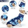 Miniatyrbillede 3 af 5: Hunde Genoptræningsdragt, Tie-Dye Genoptræningsskjorte til Kæledyr, Operationsdragt til Hunde, Alternativ til E-krave & Kegle, Beskytter Mavesår - God LGL Blue M