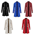 Miniatyrbillede 1 af 3: Herre Frakke Mode Steampunk Retro Herre Uniform Karneval Stand-up Krave Kostume LGL Black 4XL