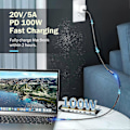 Miniatyrbild 3 av 5: Thunderbolt 4 Förlängningskabel, USB-C Kabel Hane till Hona Stöder 8k/5k@60hz Video / 40gbps Dataöverföring / 100w Laddning(0.8m) LGL