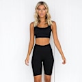 Miniatyrbild 1 av 5: Snabbtorkande Löpning Sport-BH Fitness Shorts Set Yoga Kläder LGL Black S