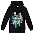 Miniatyrbild 1 av 2: Minecraft Barn Tryckt Hoodie Casual Långärmad Tröja med Huva Toppar LGL Black 9-10Years