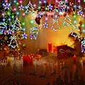 Miniatyrbilde 4 av 5: Lysgardin til jul, gardinlyslenke, 3,5 m julelyslenke innendørs utendørs 8 moduser stjernelyslenke Usb led lysgardin for vindu