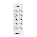 Miniatyrbillede 1 af 5: EU Stik AC Stikkontakt Strømskinne Multitap Elektrisk Stik med 4 USB Porte Hurtig Opladning Multiprise Netværk (LGL)