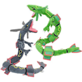 Miniatyrbillede 2 af 5: 80 cm Grøn Rayquaza Sort Drage Plyslegetøj Udstoppede Dukker Børnefødselsdagsgaver LGL Green