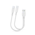 Miniatyrbillede 1 af 5: 2 i 1 USB Dobbelt Type C Kabel Splitter Mobiltelefon Opladerkabel Bærbar LGL White 1m