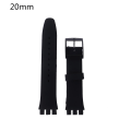 Miniatyrbillede 1 af 5: Til Swatch 16/17/19/20mm Silica urrem, rem, armbånd, slidstærkt [GGL] Black 20mm