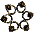 Miniatyrbillede 2 af 5: stk. Vintage Bronze Dråbe Ring Knapper Håndtag til Kommodeskuffer (LGL)