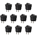 Miniatyrbilde 1 av 5: 10 stk. rund vippe bryter låsebryter SPST knapp 2 pin AC 6A/ 125V 3A/ 250V for bil, lastebil, båt (LGL)