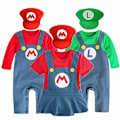 Miniatyrbilde 2 av 4: 0-2 år Baby Anime Cosplay Krypedress Super Mari Bros Cosplay Jumpsuit Barn Morsomt Dansekostyme Hatt Gaver LGL 2 80