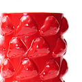 Pikkukuva 3 / 4: Posliininen kukka-maljakko kukkaruukku kukka-asetelma parvekkeelle takanreunukselle toimistoon sitruunankeltainen LGL strawberry red 16.5cmx9cm