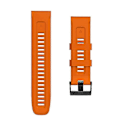 Miniatyrbilde 5 av 5: For Garmin Tactix 7 Pro/Fenix 7X/Fenix 6X Pro Silikonrem 26mm Armbånd med Svart Spenne (Oransje) (LGL)