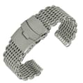 22mm Haj Mesh Rostfritt Stål Klockarmband Viklås Armbandsur (Långt Mönster Silver) (LGL) Silver
