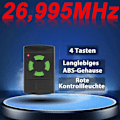 Pikkukuva 2 / 5: Autotallin oven kaukosäädin, kiinteä koodi, kopioitava 26,995 MHz HSM4 HS4 HSE4 LGL Gray Black