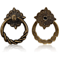 Miniatyrbillede 4 af 5: stk. Vintage Bronze Dråbe Ring Knapper Håndtag til Kommodeskuffer (LGL)