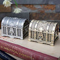 Miniatyrbillede 3 af 5: Metal smykkeskrin ørering opbevaringsboks retro pirat skattekiste high-end smykkeskrin fløjlskrin (LGL)