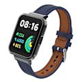 Miniatyrbillede 1 af 5: Læder Urrem til Xiaomi Mi Watch Lite / Redmi Watch til Xiaomi Mi Watch Lite / Redmi Watch LGL Dark Blue