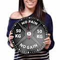 Miniatyrbillede 3 af 5: 50KG Print Vægur Cirkulær Gym Vægtløftning Håndvægt Bodybuilding Lydløs Akryl Ur [LGL]