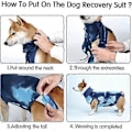Miniatyrbillede 5 af 5: Hunde Genoptræningsdragt, Tie-Dye Genoptræningsskjorte til Kæledyr, Operationsdragt til Hunde, Alternativ til E-krave & Kegle, Beskytter Mavesår - God LGL Blue M