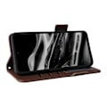 Miniatyrbillede 3 af 5: For XREAL Beam Pro Etui Litchi Tekstur PU Læder Wallet Flip Telefon Cover LGL Brown