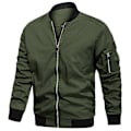 Miniatyrbillede 2 af 4: Letvægts Bomberjakke til Mænd Forår Efterår Casual Flight Pilot Varsity Baseball Jakke USA Størrelse LGL black M