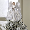 Miniatyrbild 1 av 3: Julgransprydnad 2024 - Akryl, Vit Ängel Topp, Fe Topphängare För Dekorationer, Prydnader Och Festlig Heminredning, En Storlek (LGL)